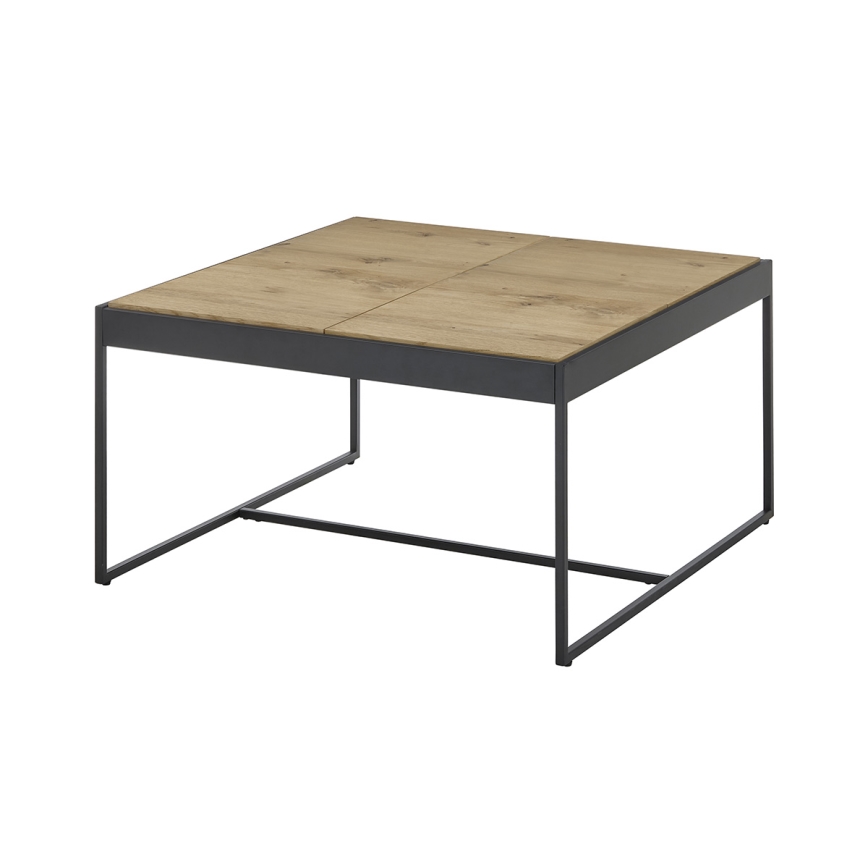 Couchtisch PULSE 83 x 83 cm Eiche/Schwarz