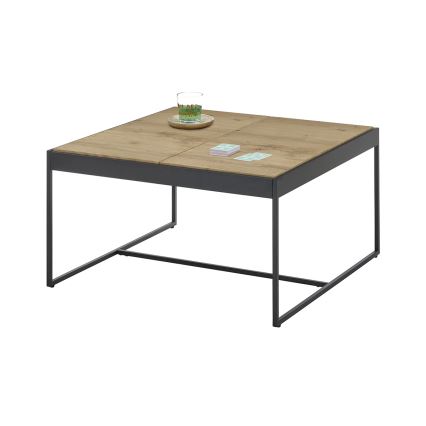 Couchtisch PULSE 83 x 83 cm Eiche/Schwarz