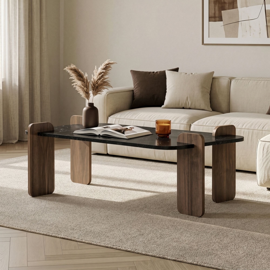 Couchtisch PURO 120 x 60 cm Nussbaum/Schwarz