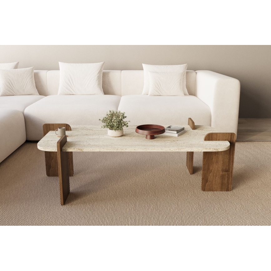 Couchtisch PURO 120x60 cm Nussbaum/Beige