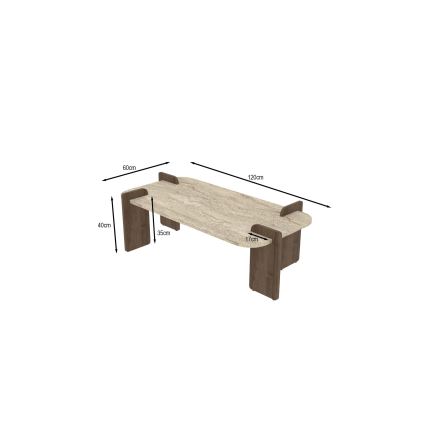 Couchtisch PURO 120x60 cm Nussbaum/Beige
