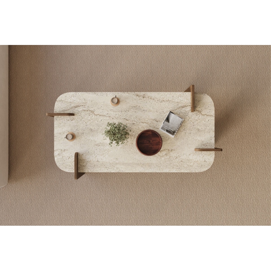 Couchtisch PURO 120x60 cm Walnuss/Travertin
