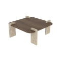 Couchtisch PURO 90x90 cm Walnuss/Beige