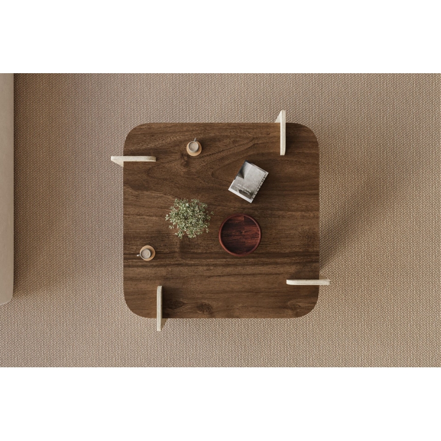 Couchtisch PURO 90x90 cm Walnuss/Beige