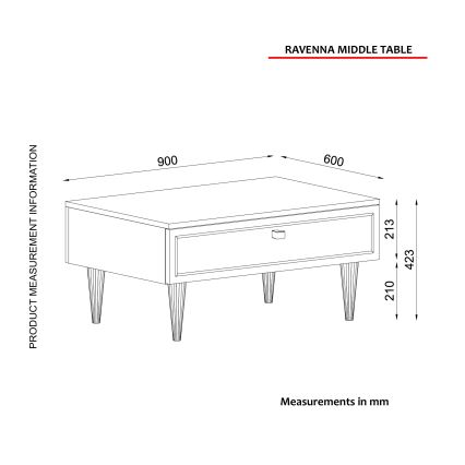 Couchtisch RAVENNA 60x90 cm weiß