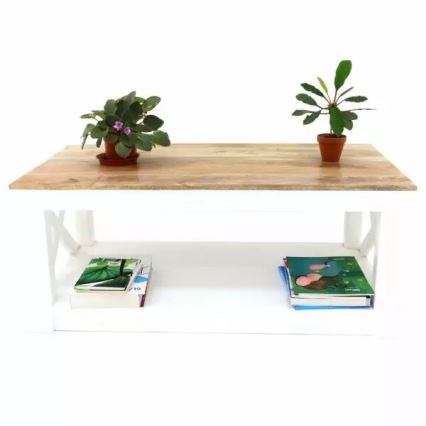 Couchtisch RETRO 110x60 cm Massivholz/Mangobaum