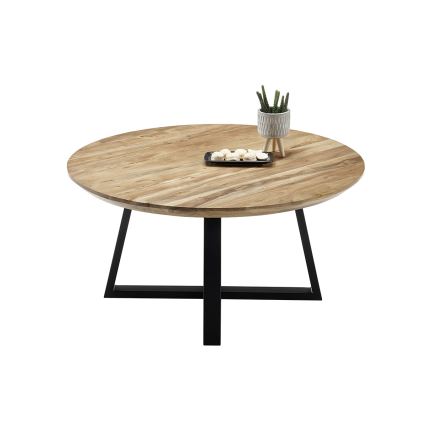 Couchtisch RIVA Ø 90 cm Akazie/Schwarz