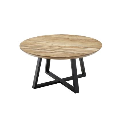 Couchtisch RIVA Ø 90 cm Akazie/Schwarz