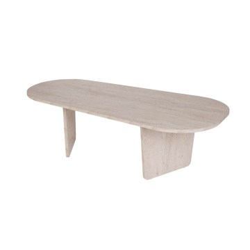 Couchtisch ROND 130x65 cm beige
