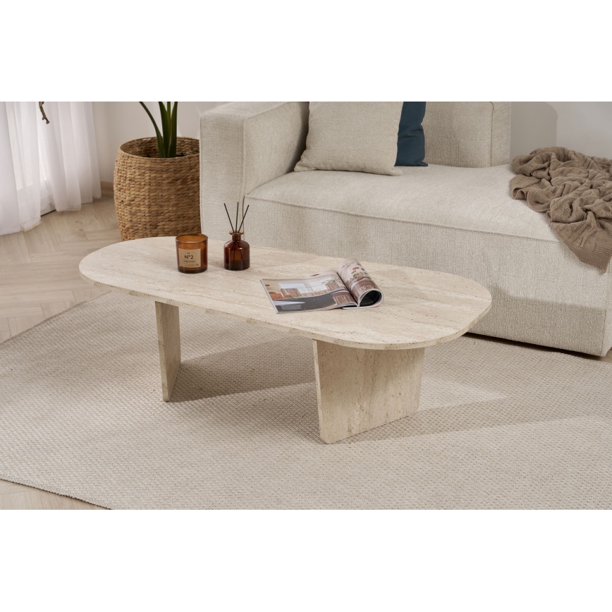 Couchtisch ROND 130x65 cm beige
