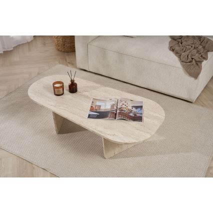 Couchtisch ROND 130x65 cm beige