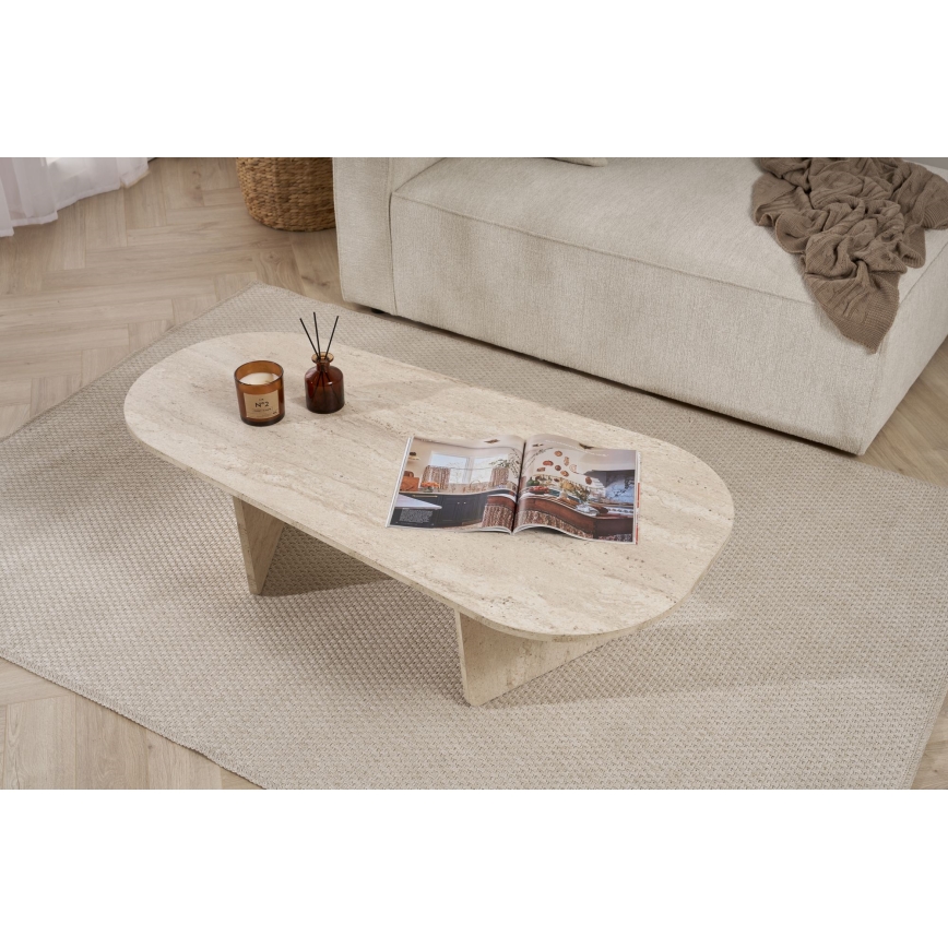 Couchtisch ROND 130x65 cm beige