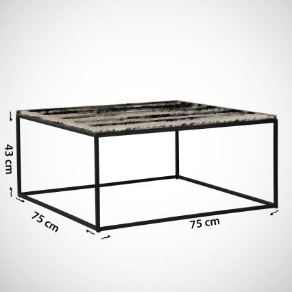 Couchtisch ROYAL 43x75 cm schwarz/weiß