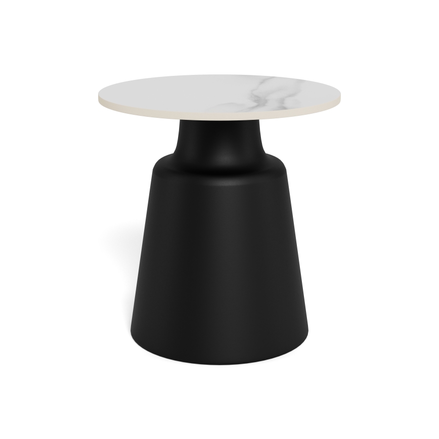 Couchtisch SANTORINI Ø 45 cm, weiß/schwarz, Keramik