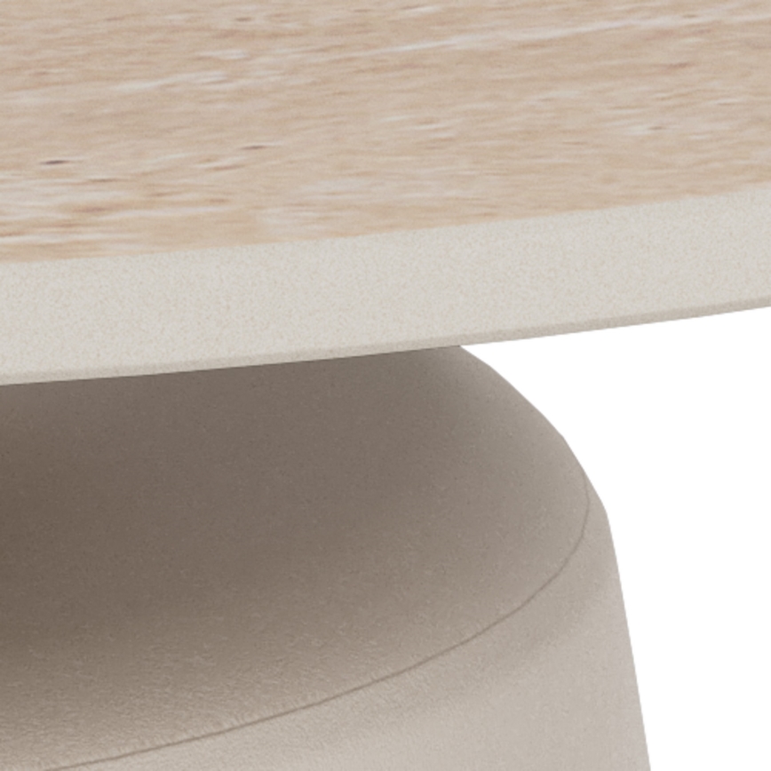 Couchtisch SANTORINI Ø 70 cm Travertin/grau/Keramik