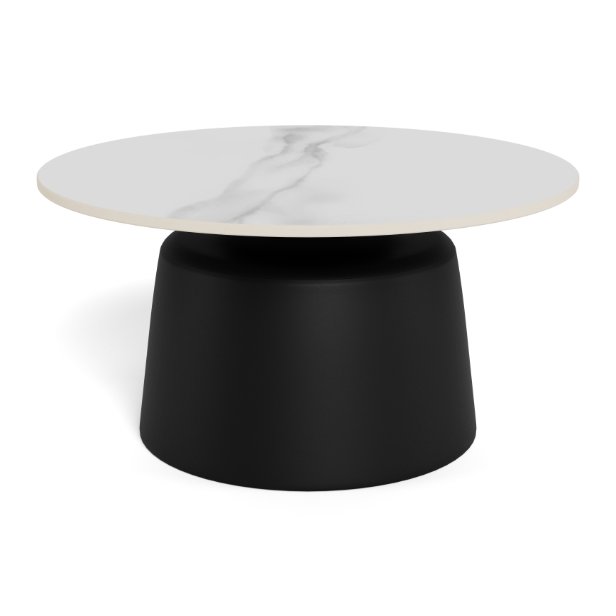 Couchtisch SANTORINI Ø 70 cm weiß/schwarz/Keramik