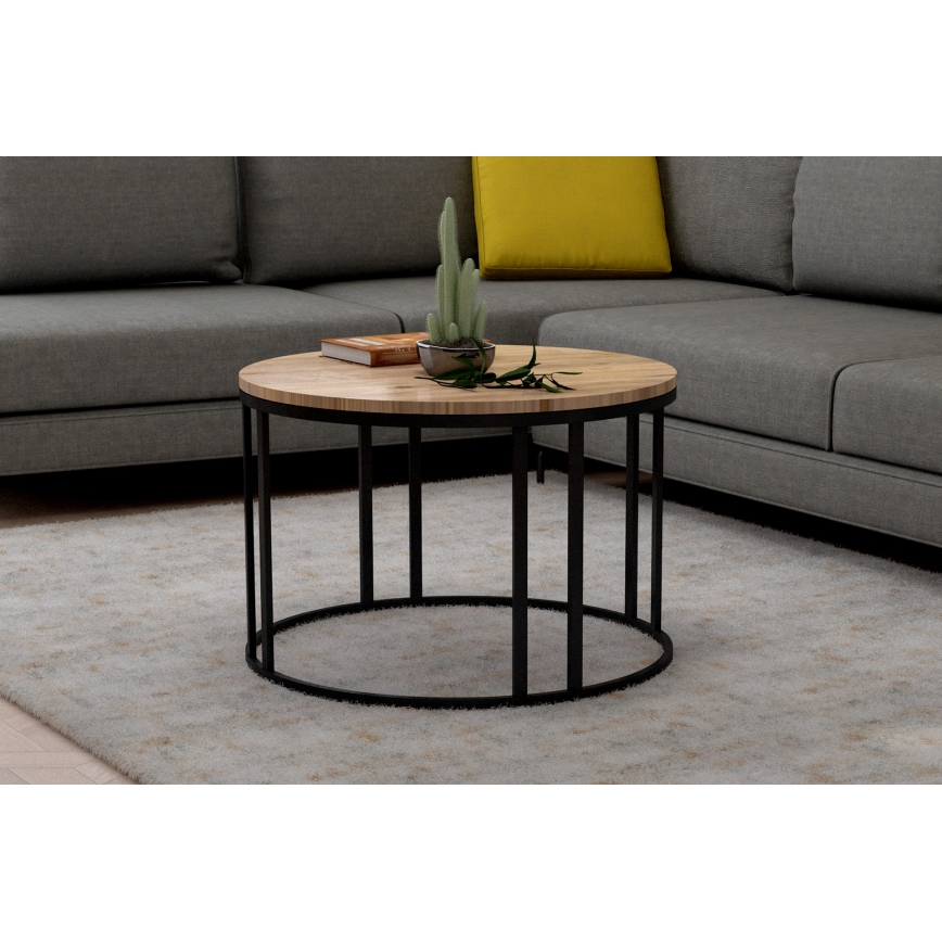 Couchtisch SELIN 42x50 cm Kiefer atlantisch / schwarz