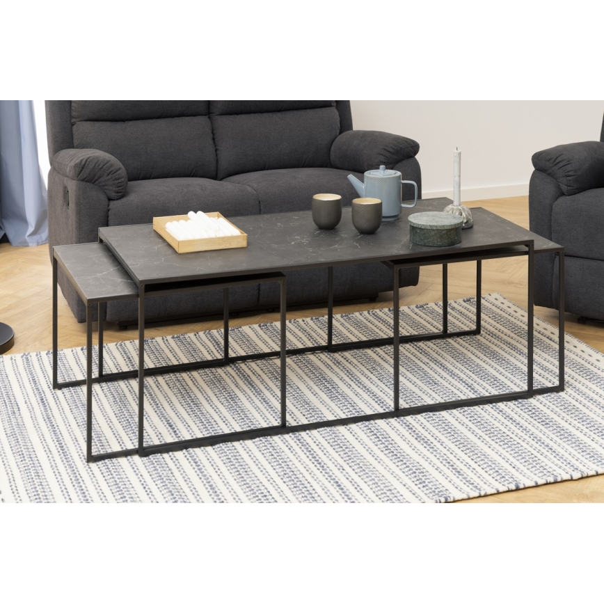 Couchtisch-Set ALMA 3 Stk. anthrazit