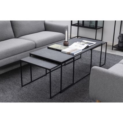 Couchtisch-Set ALMA 3 Stk. anthrazit