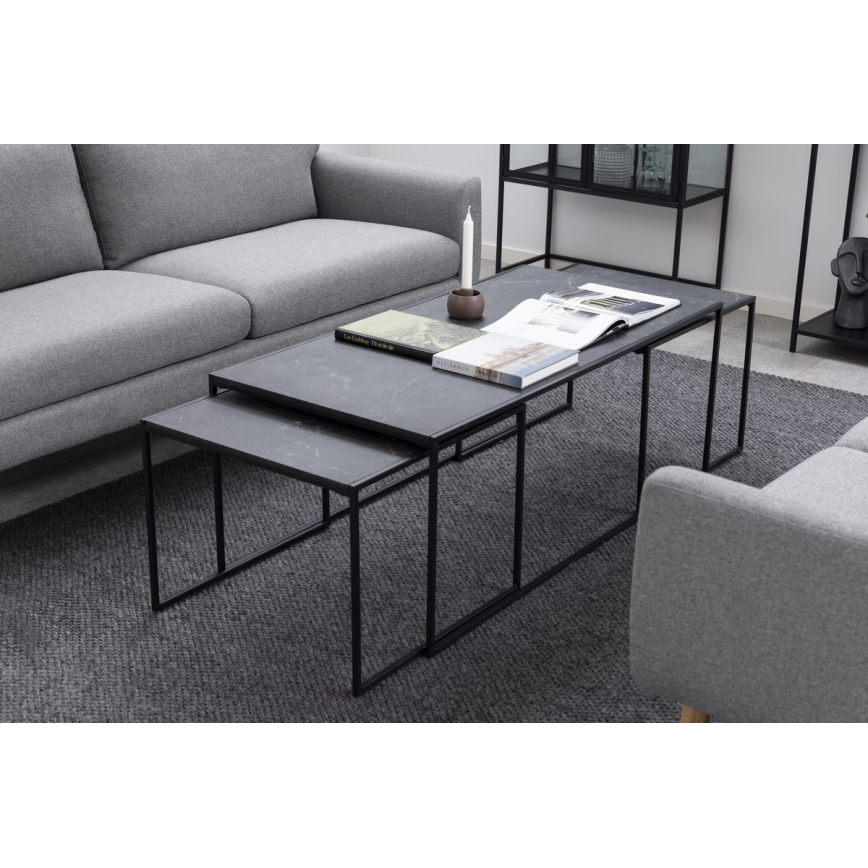 Couchtisch-Set ALMA 3 Stk. anthrazit