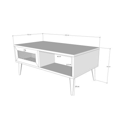 Couchtisch SIDYMA 45x97 cm braun