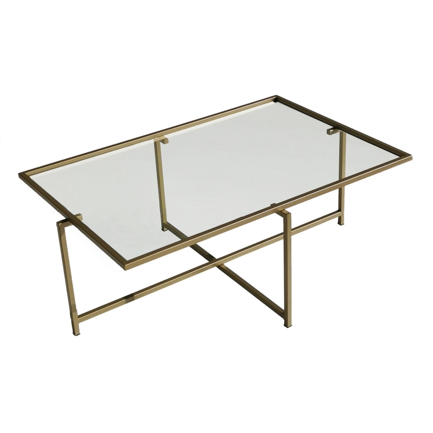 Couchtisch SONNE 35x94 cm golden/klar