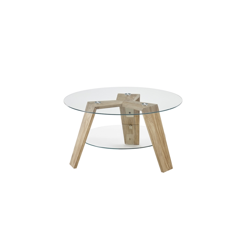 Couchtisch TITAN Ø 75 cm, klar/Eiche
