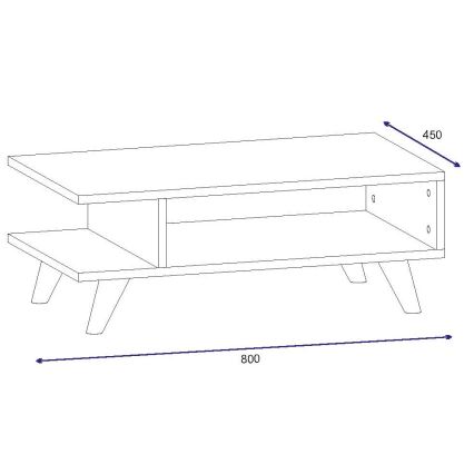 Couchtisch TITUS 30x80 cm weiß