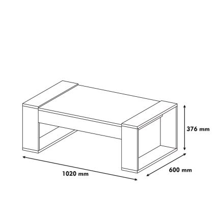 Couchtisch VENUS 38x102 cm cremefarben/braun