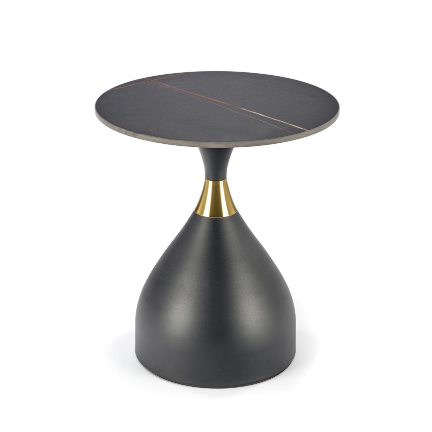 Couchtisch VERO Ø 50 cm schwarz/gold