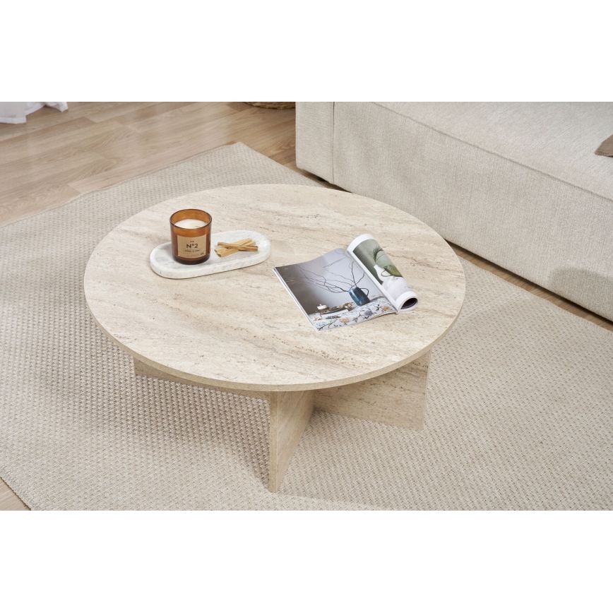 Couchtisch VERUM, Ø 90 cm, beige