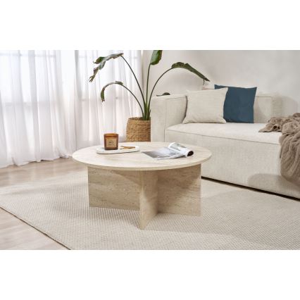 Couchtisch VERUM Ø 90 cm Travertin