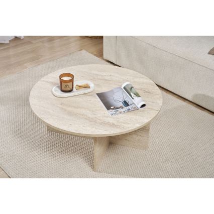 Couchtisch VERUM Ø 90 cm Travertin