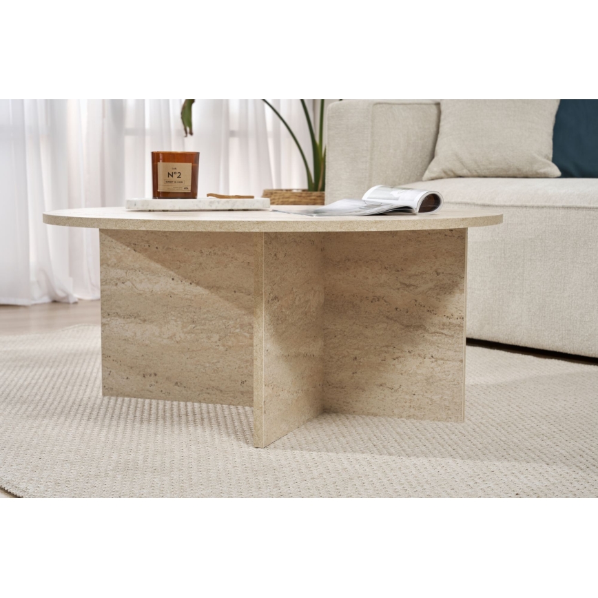 Couchtisch VERUM Ø 90 cm Travertin
