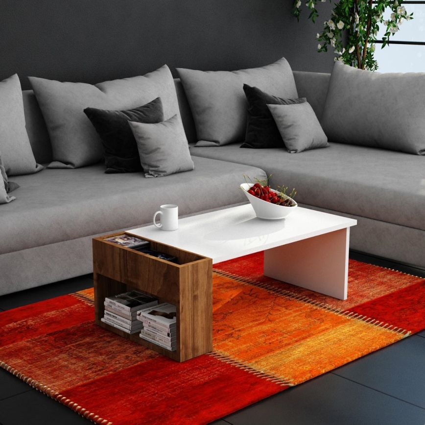 Couchtisch VIEW 34x95 cm weiß/braun