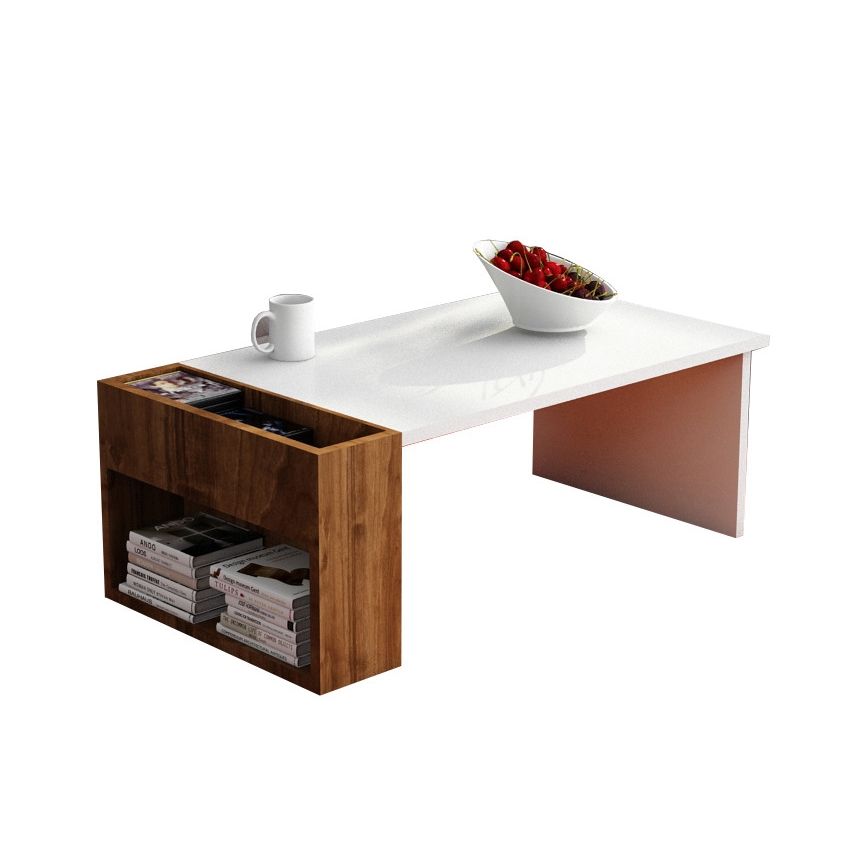 Couchtisch VIEW 34x95 cm weiß/braun