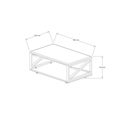 Couchtisch YUSO 42,5x98 cm Kiefer