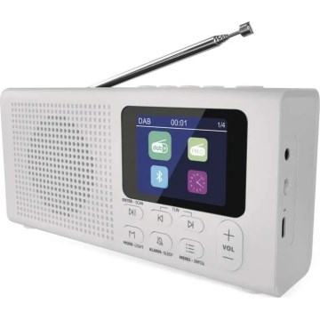DAB DAB+ FM Radio 3W/5V/4xAA Weiß