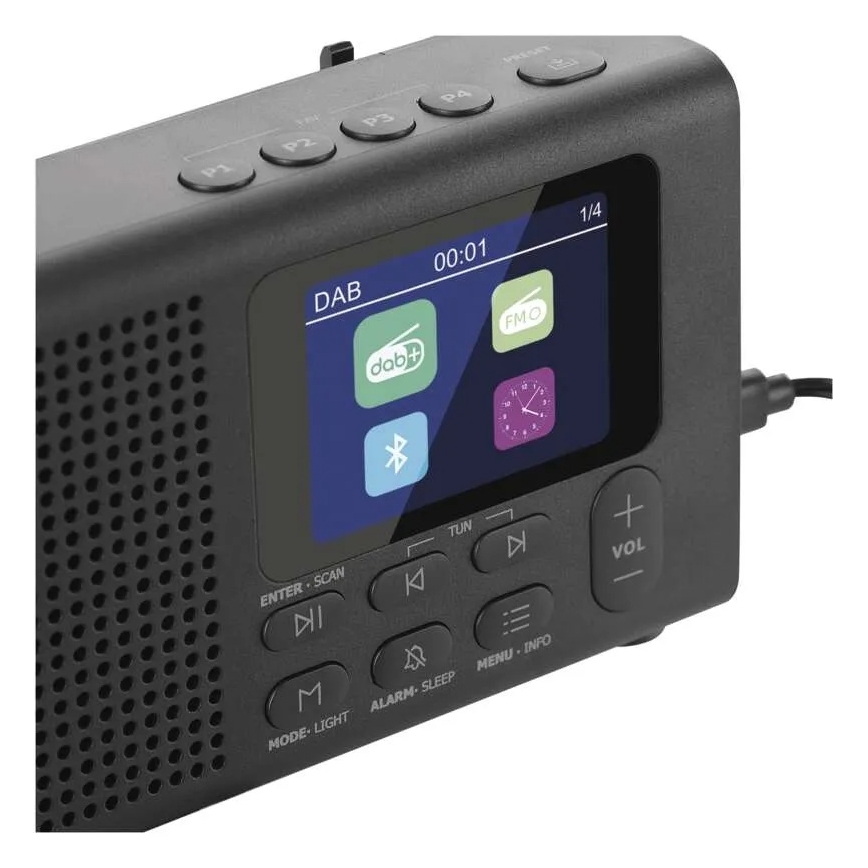 DAB DAB+ FM Radio 3W/5V/4xAA schwarz
