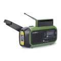 DAB+/FM-Kurbelradio mit Solarpanel und LED-Taschenlampe, 5 V/2500 mAh, grün/schwarz