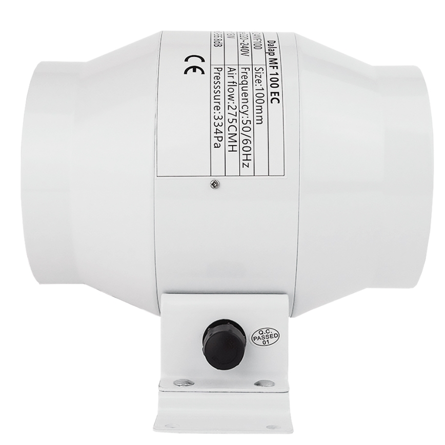 Dalap 24MF100 - Rohrventilator mit energiesparendem Motor und Drehzahlregler MF 100 EC 18W/230V