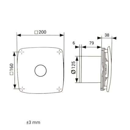 Dalap 41094 - Axialventilator 125 ONYX 16W/230V