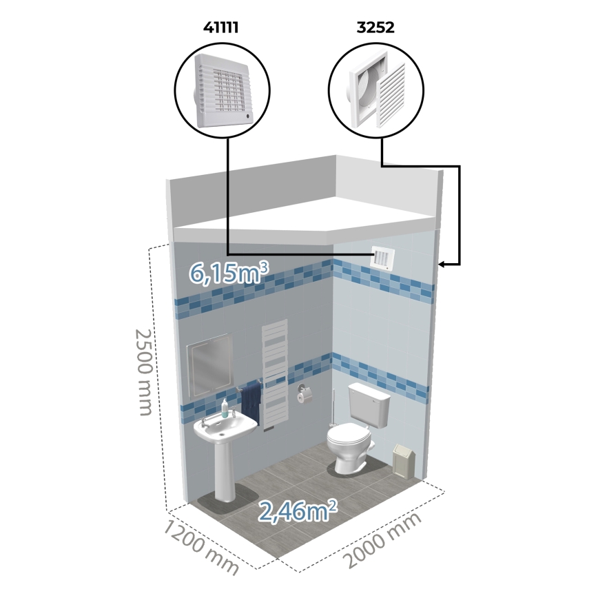 Dalap 41104 - Axialventilator mit automatischer Jalousie 100 LV 12 18W/12V