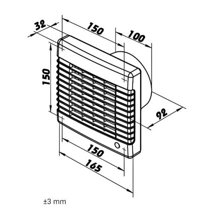 Dalap 41104 - Axialventilator mit automatischer Jalousie 100 LV 12 18W/12V