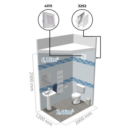 Dalap 41117 - Axialventilator mit automatischer Verschlussklappe 125 LV 12 22W/12V