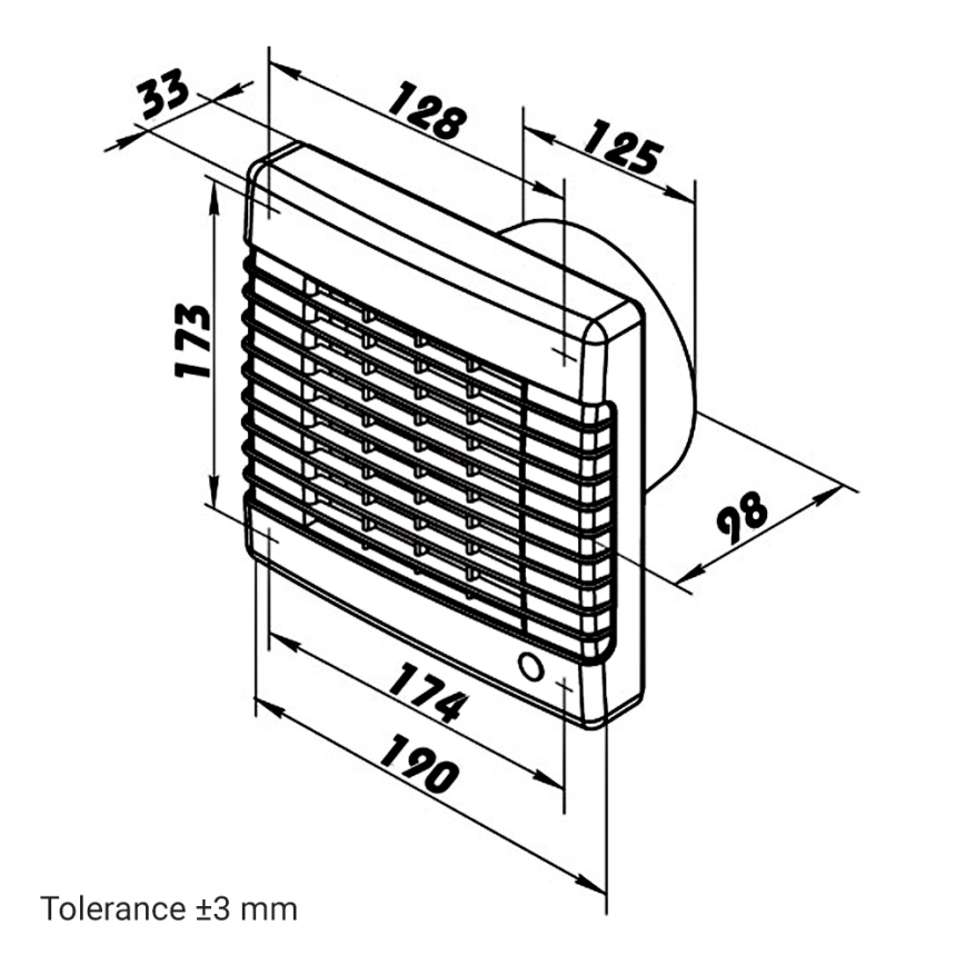 Dalap 41117 - Axialventilator mit automatischer Verschlussklappe 125 LV 12 22W/12V