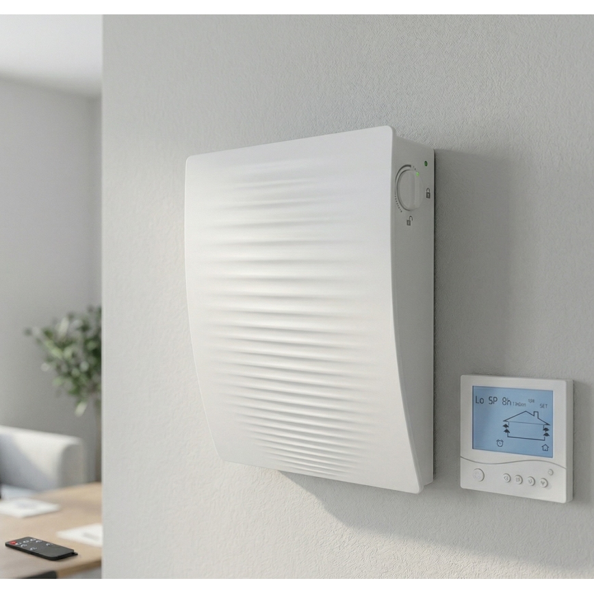 Dalap 55561 - 2er-Set Wohnraumlüftungsgerät mit Wärmerückgewinnung ZEPHIR SIMPLE DOUBLE 7,61W/230V