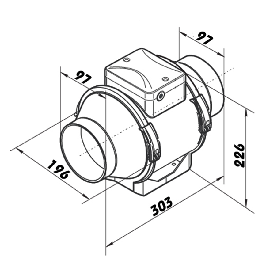 Dalap 8199 - Axialventilator AP PROFI 100 25W/230V
