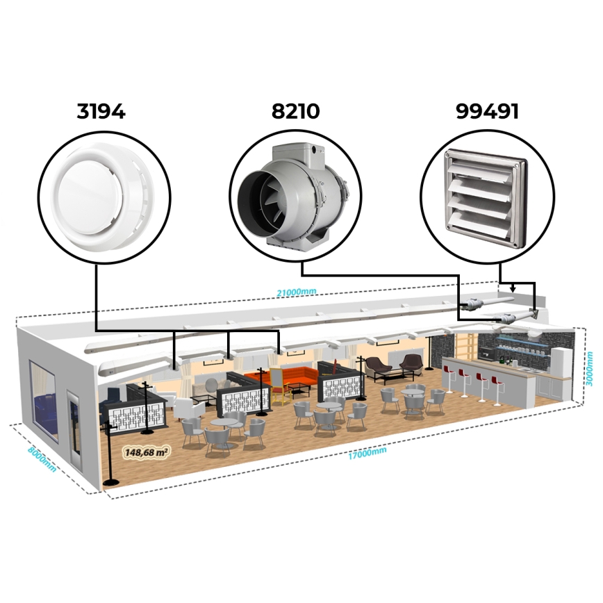 Dalap 8210 - Axiallüfter AP PROFI 150 50W/230V