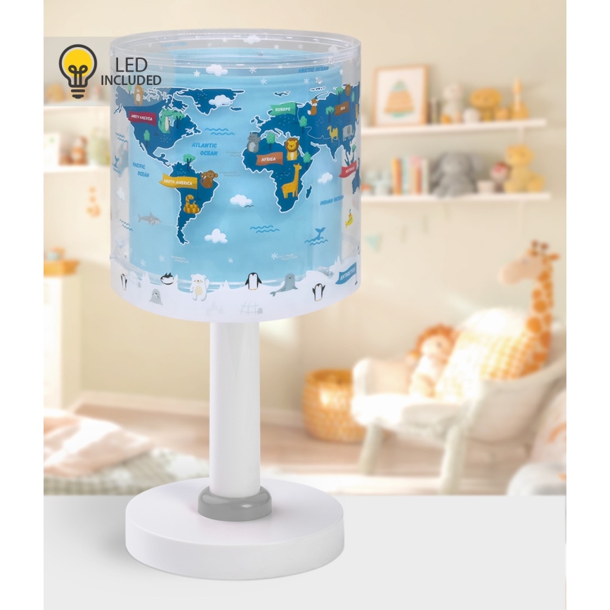 Dalber 40671 - LED-Kinderlampe WORLD 1xG4/4W/230V blau